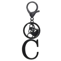 Herz Initial SchlüSselanhäNger, Edelstahl Keyring FüR Rucksack Charm, Schwarz