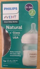 Philips Natural Glass Baby Bottle with Natural Response Nipple Slow Flow, Flow