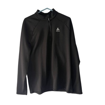 Odlo Men's Size XXL Black Snowbird Athletic Midlayer 1/2 Zip Sweater