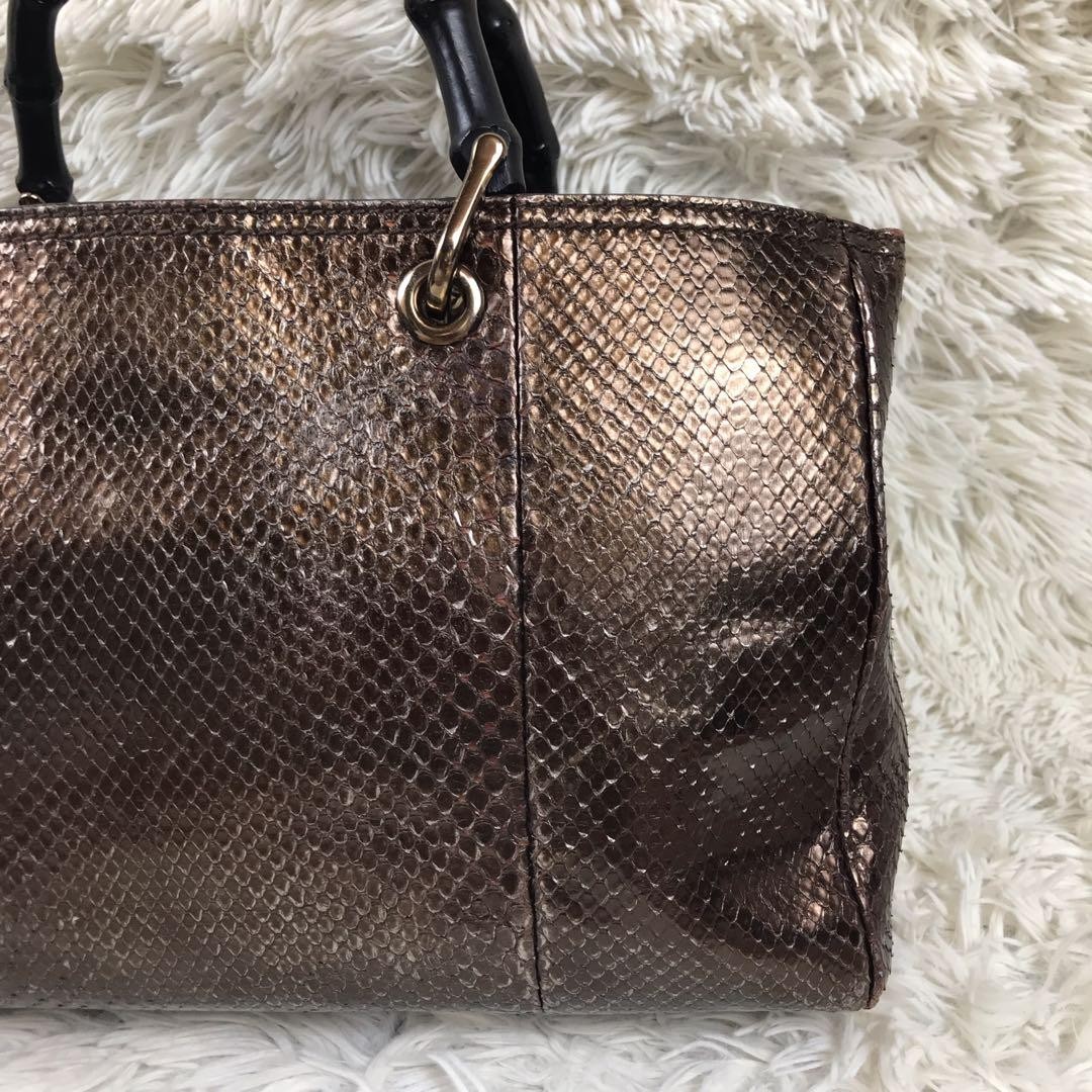 GUCCI Bamboo Python Handbag - image 4