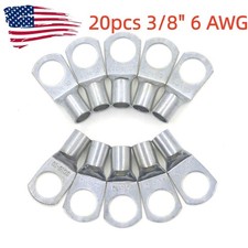 20X 3/8" 6 AWG Wire Ring Terminal Copper Gauge Connectors Car Audio Terminals