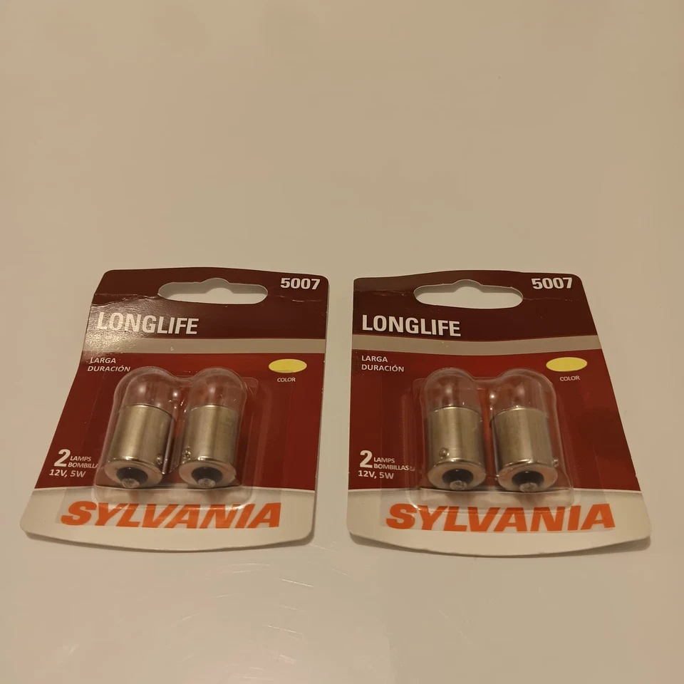 2 Packs Sylvania Longlife Lamp 5007 12V, 5W Interior Light 2 Mini Bulb White USA - Image 2 of 4
