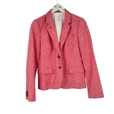 J Crew Women s Size 8 Heathered Red Linen Blend School Boy Blazer Jacket G2497