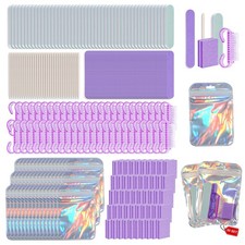 Disposable Manicure Kit Professional, 18 Set Press On Nail Tool Purple-50pcs