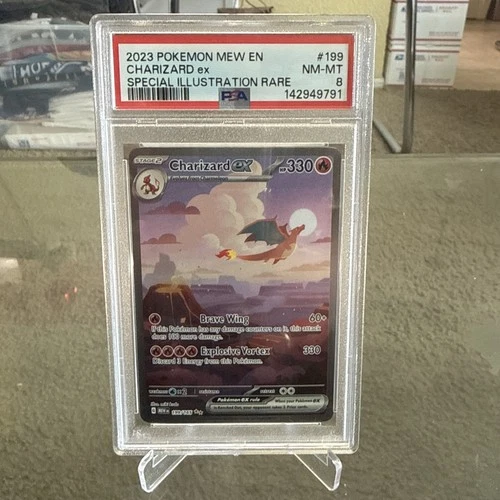 2023 Pokemon Mew EN Charizard ex Special Illustration Rare #199/165 PSA 8