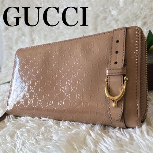 Gucci Wallet Shimaline Enamel Patent Round m1_0623