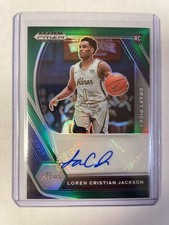 2021-22 Panini Prizm Draft Picks Autographs Loren Cristian Jackson #DP-LCJ Gree…