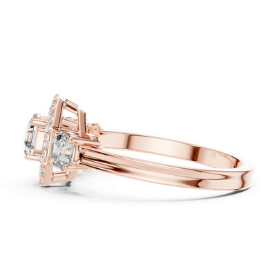 Solitaire 1.17 Ct Octagon Created Diamond Wedding Ring 19 Pcs Certified e886