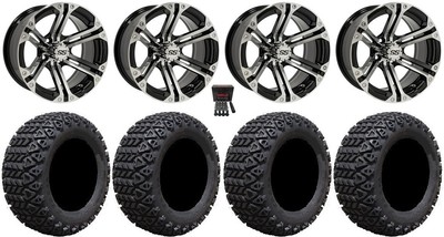 GTW Specter 14'' Golf Cart Wheels Machined 23'' X-Trail Tires Yamaha