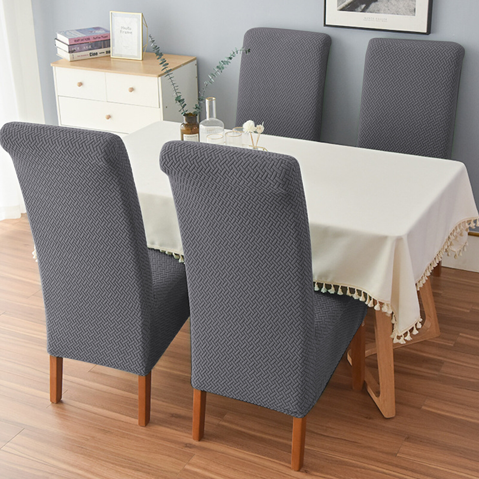 Large Size Stretch Dining Chair Covers Seat Chair Covers Removable Slip