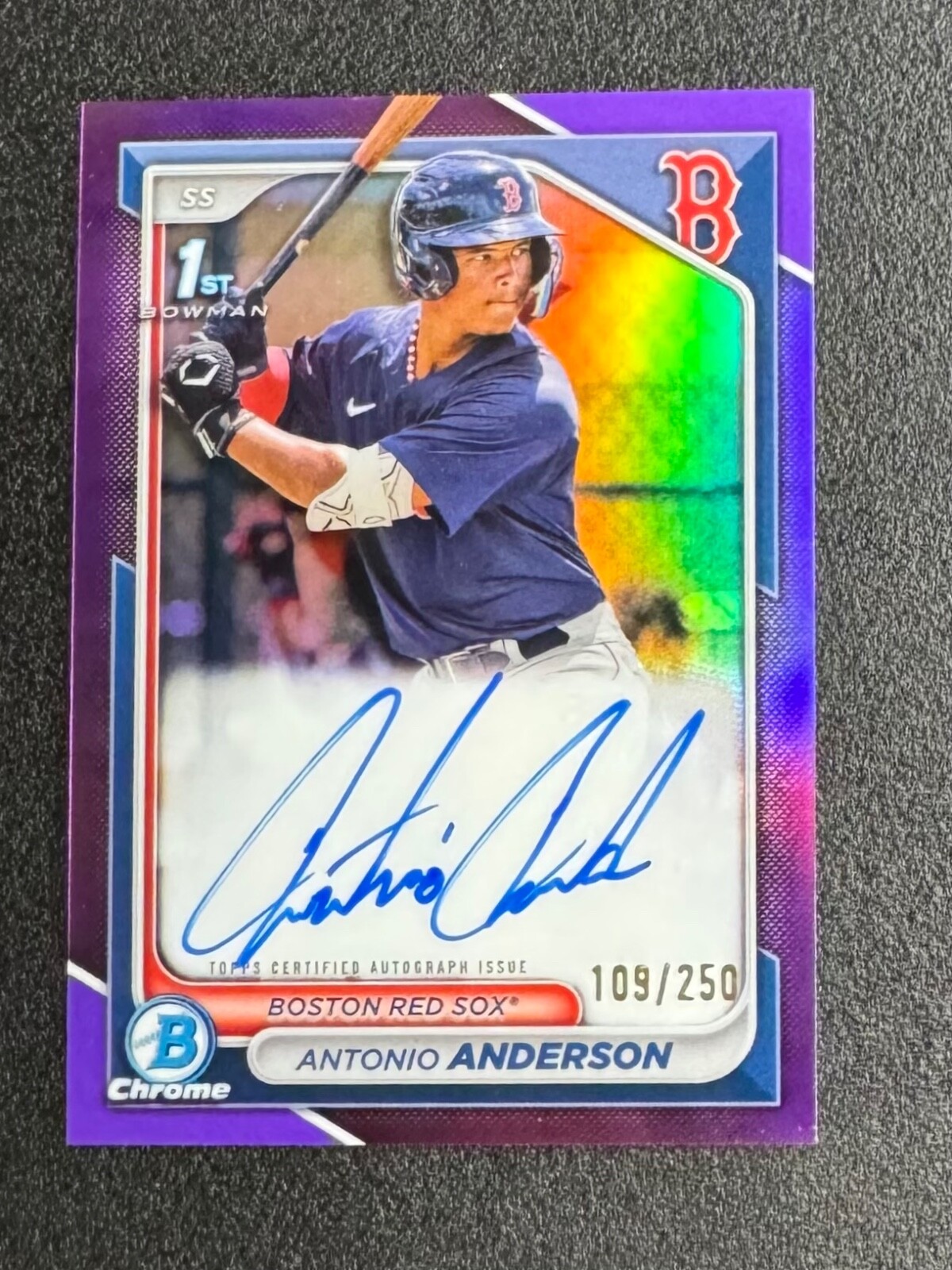 2024 Bowman Chrome Antonio Anderson Purple Refractor 1st Bowman Auto #109/250