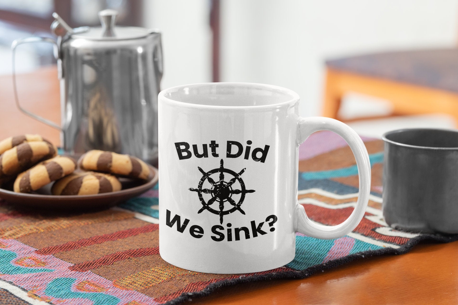 Funny Sailor Coffee Mug - But Did We Sink - White Ceramic Cup