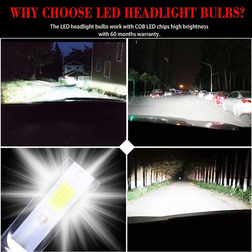 H11+H11 LED Combo Headlight Bulbs High Low Beam Kit 6000K Xenon Super White New - Picture 8 of 11