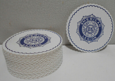Lot of 100 New Paper American Legion Drink Coasters 3 3/8'' OD