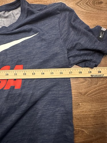 The Nike Football Dri Fit Tee USA Heather Dark Blue Boys Size Small - Picture 7 of 10