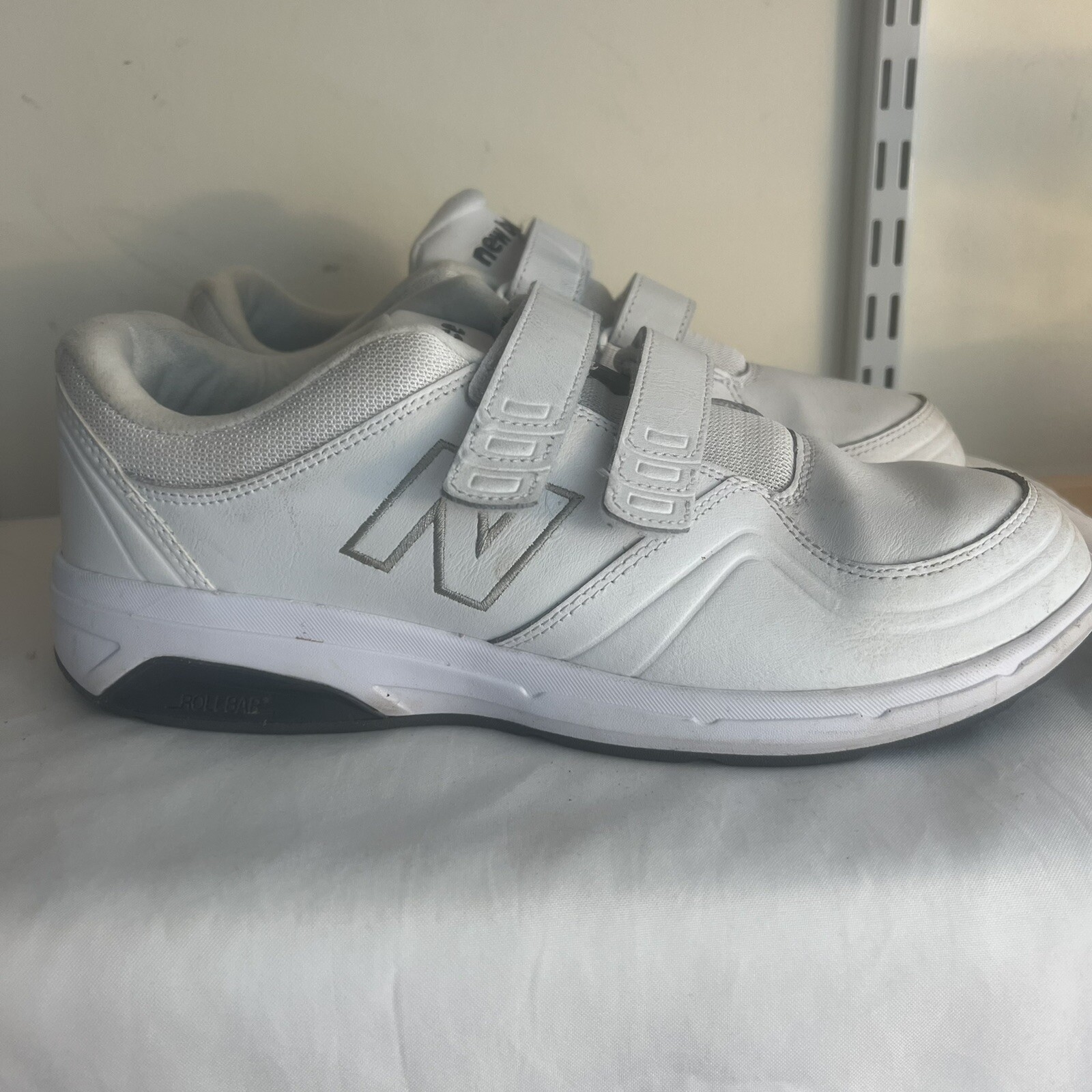 New Balance 813 Shoes White Double Strap Leather Walking Shoes Men's 11 EUC