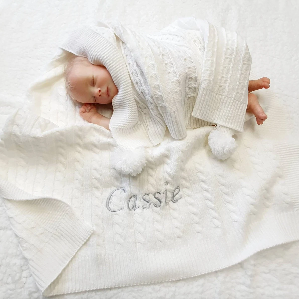 Baby on sale white blanket
