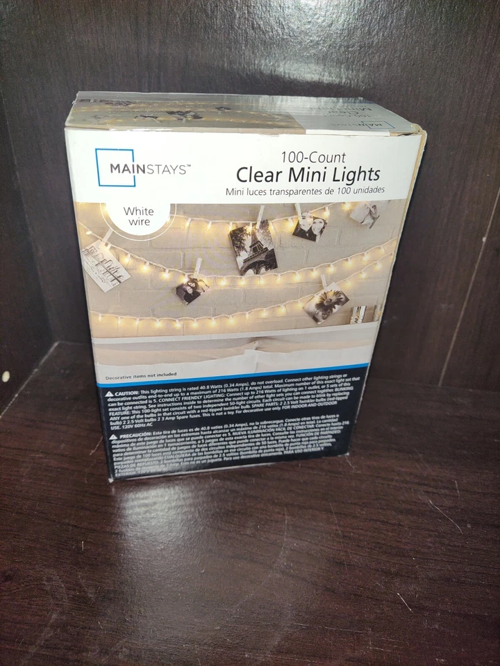 ✅ 100-Count Clear Mini Lights White Wire Indoor/Outdoor nob 22.5 ft total length - Image 2 of 4