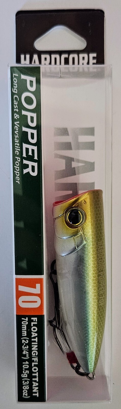 (Set of 2) Duel Hardcore Popper 70F Topwater Lures 3/8oz 2-3/4" Ghost Pearl Shad - Image 8