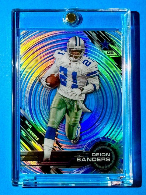 Deion Sanders Spiral Vortex Silver Acetate Holo Topps Tek - Mint