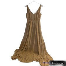 Show Me Your Mumu Womens Sleeveless V-Neck Jen Long Maxi Dress Soft Beige Sz Sm