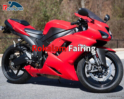 For ZX-6R 2007 2008 ZX636 07 08 Red Aftermarket ABS Motorbike Fairings Kit  | eBay