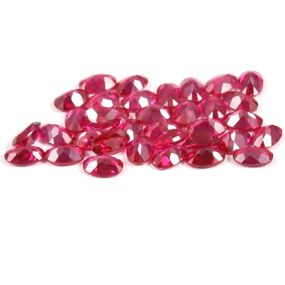AAA Natural Flawless Mozambique Ruby Loose Oval Cut Gemstone Lot 6x4 MM - 35 Pcs - Image 4 of 4