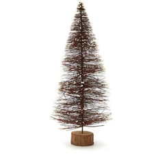 Factory Direct Craft 9.5 Inch Miniature Frosted Gold Bottle Brush Trees