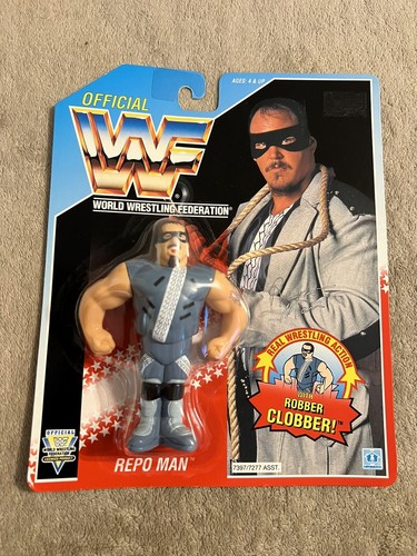 Hasbro WWF WWE Repo Man 1992 Blue Card Action Figu...