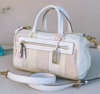 Coach Patchwork Soft Leather SHUFFLE Handbag 69141 Ivory Purse