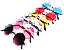 ROUND WOMEN's SUNGLASSES HIPPIE HIPSTER RETRO METAL FRAME 43 MM SET 6 COLORS