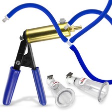 LeLuv Vacuum Pump ULTIMA Handle with Premium Silicone Hose  2 Nipple Cylinders