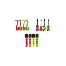 INFLATABLE MUSIC INSTRUMENTS GUITAR/SAXOPHONE/MICROPHONE COLORFUL PARTY