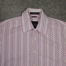 Roar Shirt Mens Extra Large Pink Geometric Button Up Poplin Douce Casual