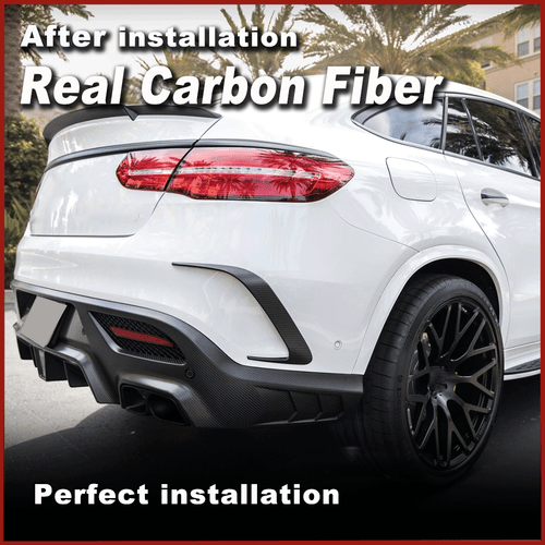 For Benz C292 GLE450 GLE63 Coupe 16-19 Real Carbon Rear Bumper Canards Fins - Bild 4 von 11