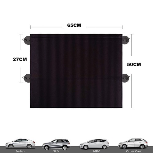 2x Car Sunshade UV Protection Sun Shade Curtains Partition Privacy Curtain Black - Picture 2 of 14