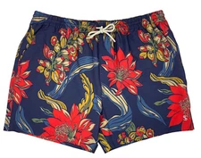 Todd Snyder 5" Montauk Swim Short Trunks Midnight Tropical Floral 2XL New $128