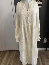 Able Jane Long Sleeve Maxi Dress Ivory Cream Size M