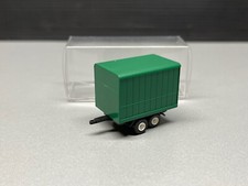 PKW Tandem Anhänger Doppel Achs Auto Bau Grosser Allzweck Trailer grün H0 1:87 