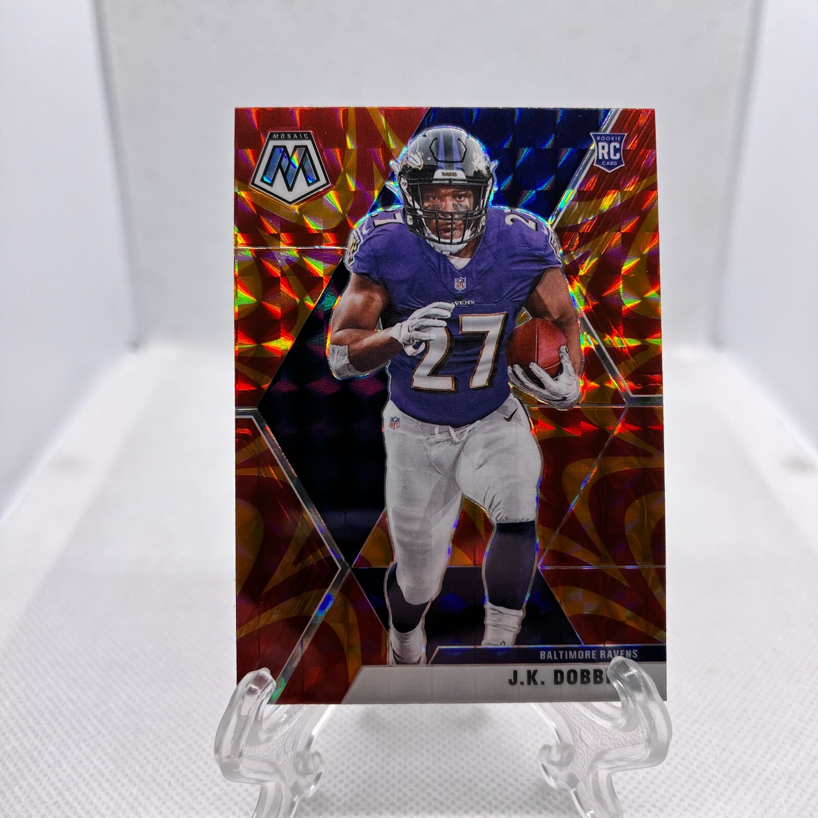 2020 Panini Mosaic Rookies Reactive Orange Prizm JK Dobbins #223 Rookie RC