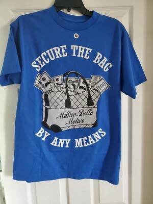 Men's Million Dolla Motive Secure The Bag Royal Blue Shirt Size M