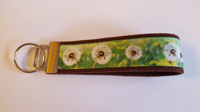 Dandelions 6'' Key chain Key Fob Wrist Strap Key Ring Gift Wish Weed Flower Plant