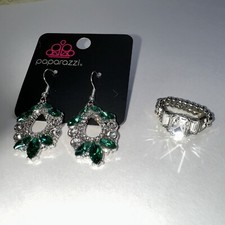 Paparazzi Jewelry Set Lot, Bracelet, Earrings, Ring, Glamor, City Girl, Retro