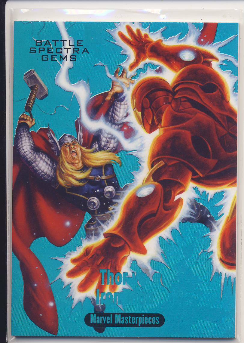 2016 Marvel Masterpieces Battle Spectra Gems Blue PMG BS-10 05/99 Thor Iron Man