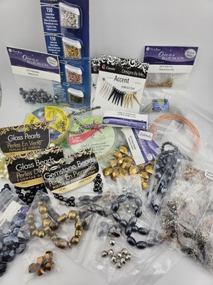 Mixed Bead Lot Findings Glass Metal String Wire Jewelry Making Supplies