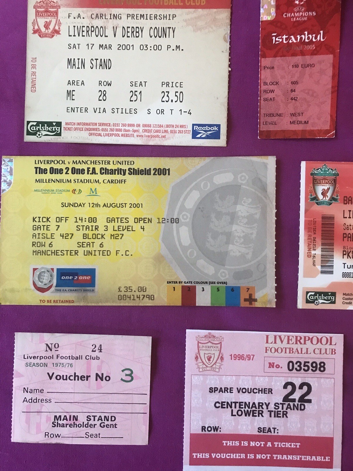 liverpool football ticket stubs Job Lot 1975 To 2005 Champions League Final X8 eBay