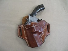 Ruger GP100 Revolver 3" Barrel Leather 2 Slot Pancake Belt Holster CCW TAN LH