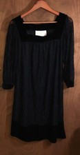 Womens Dress, THREAD, Black Lace & Velvet W/ Liner, Size 12. L024