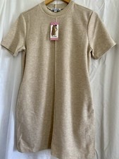 Steve Madden Women's Soft Lightweight Short Sleeve Pullover Sweater Dress, SMALL