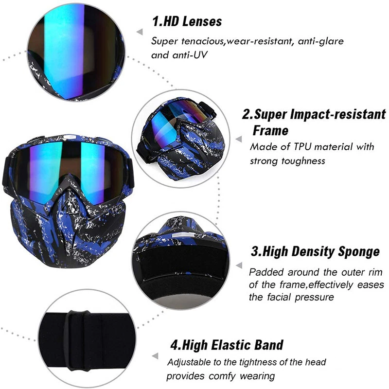 Máscara facial de motocross gafas motocicletas motocicletas todoterreno carreras gafas Foto 4 de 4